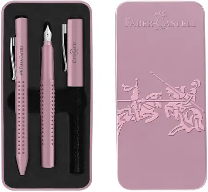Juego Pluma Y Boligrafo Color Rosa Pálido Faber Castell
